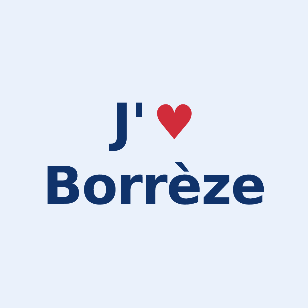 Sticker personnalisé Borrèze — design J'aime Borrèze