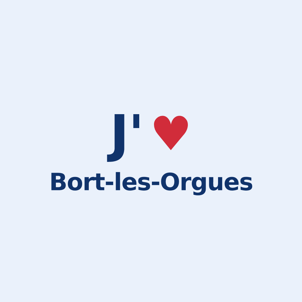 Sticker personnalisé Bort-les-Orgues — design J'aime Bort-les-Orgues