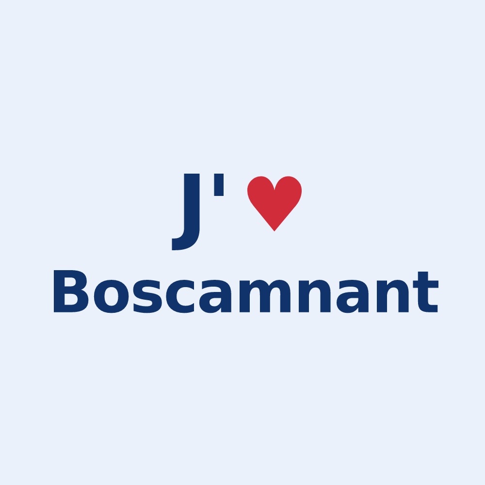 Sticker personnalisé Boscamnant — design J'aime Boscamnant