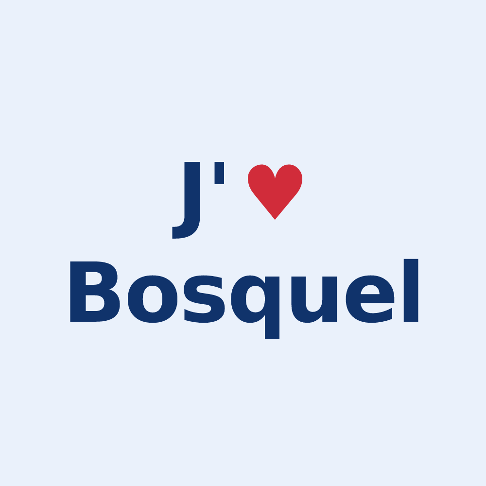Sticker personnalisé Bosquel — design J'aime Bosquel
