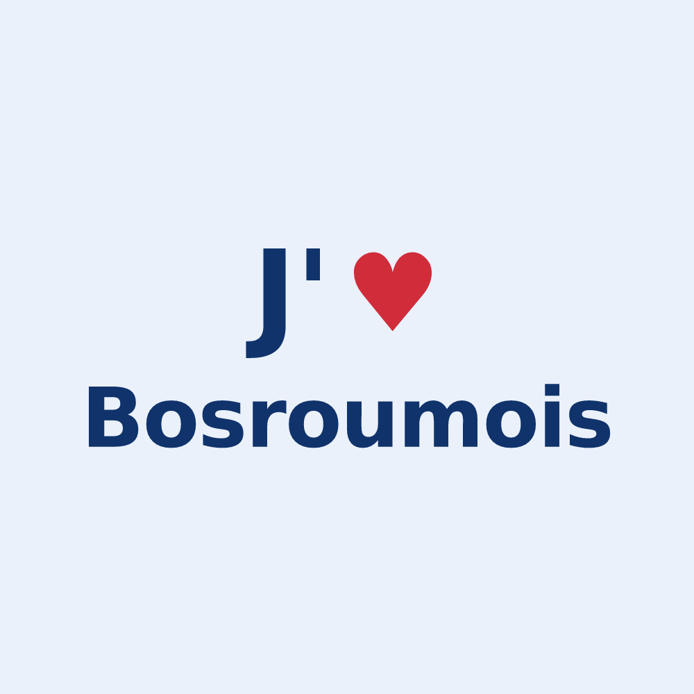 Sticker personnalisé Bosroumois — design J'aime Bosroumois