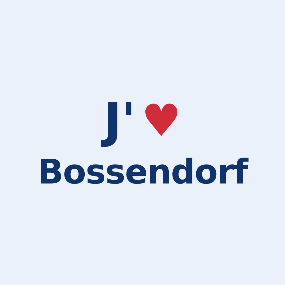Sticker personnalisé Bossendorf — design J'aime Bossendorf