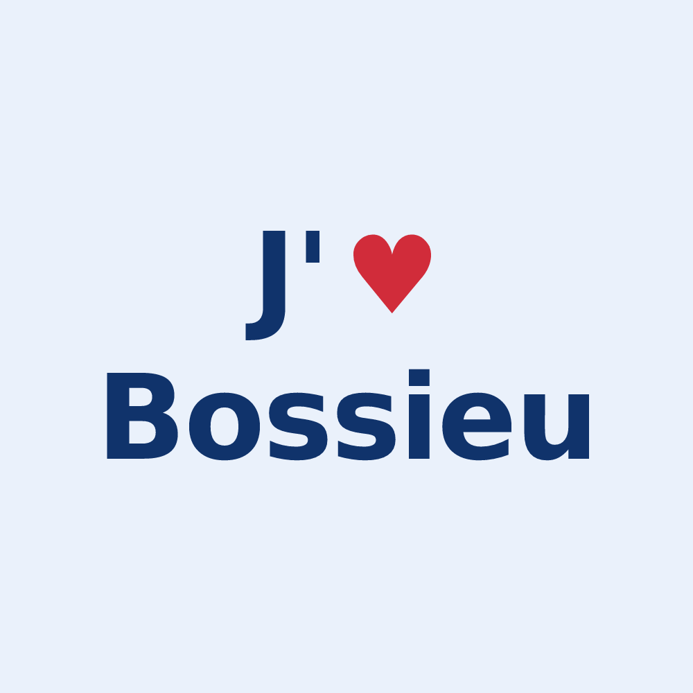 Sticker personnalisé Bossieu — design J'aime Bossieu