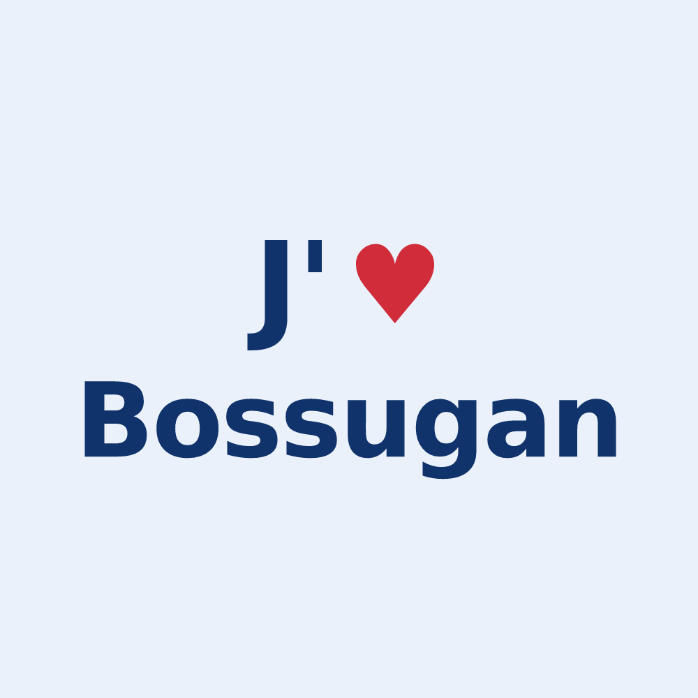 Sticker personnalisé Bossugan — design J'aime Bossugan
