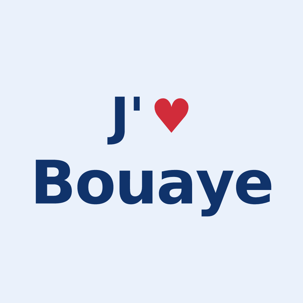 Sticker personnalisé Bouaye — design J'aime Bouaye