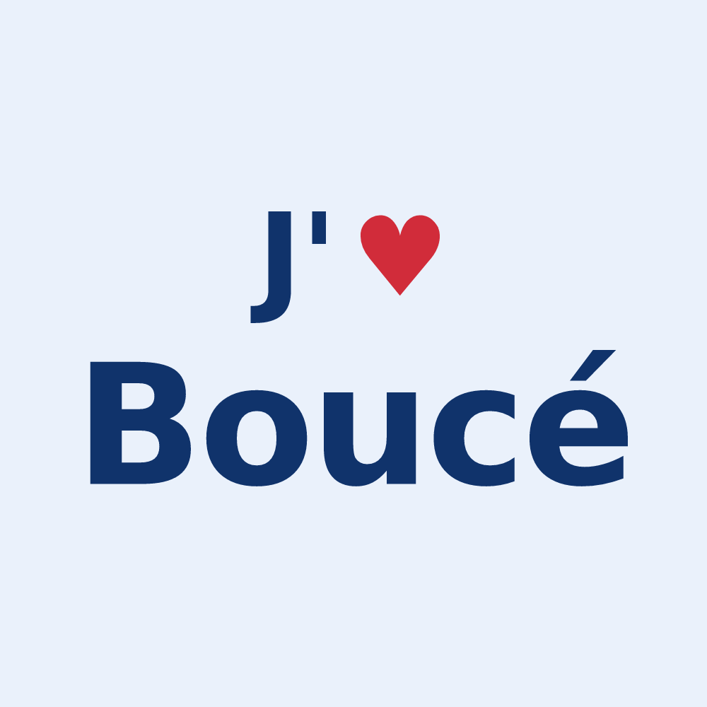 Sticker personnalisé Boucé — design J'aime Boucé