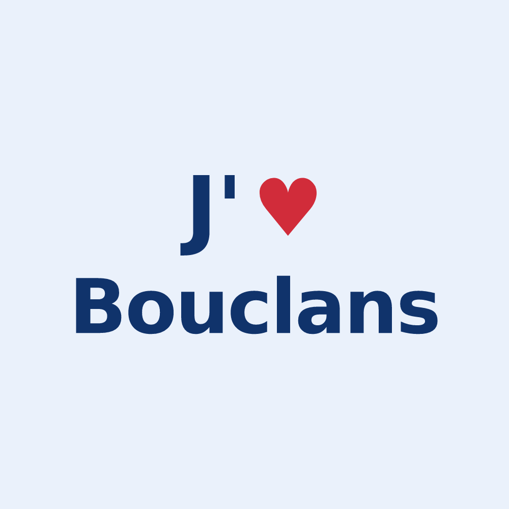 Sticker personnalisé Bouclans — design J'aime Bouclans