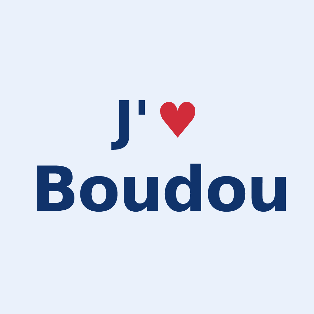Sticker personnalisé Boudou — design J'aime Boudou