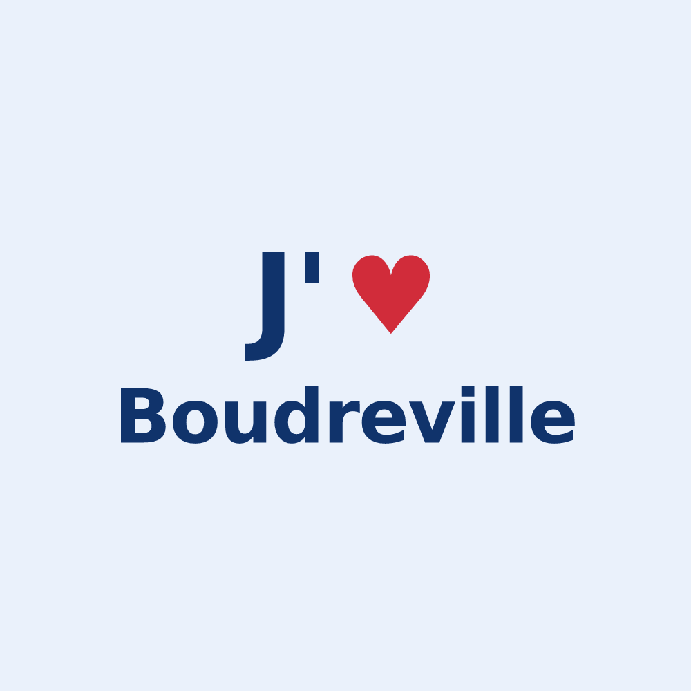 Sticker personnalisé Boudreville — design J'aime Boudreville