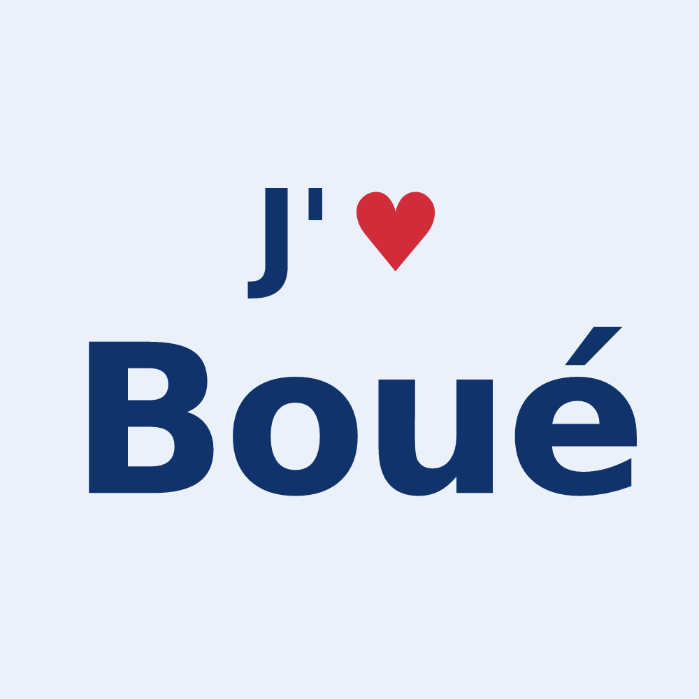 Sticker personnalisé Boué — design J'aime Boué
