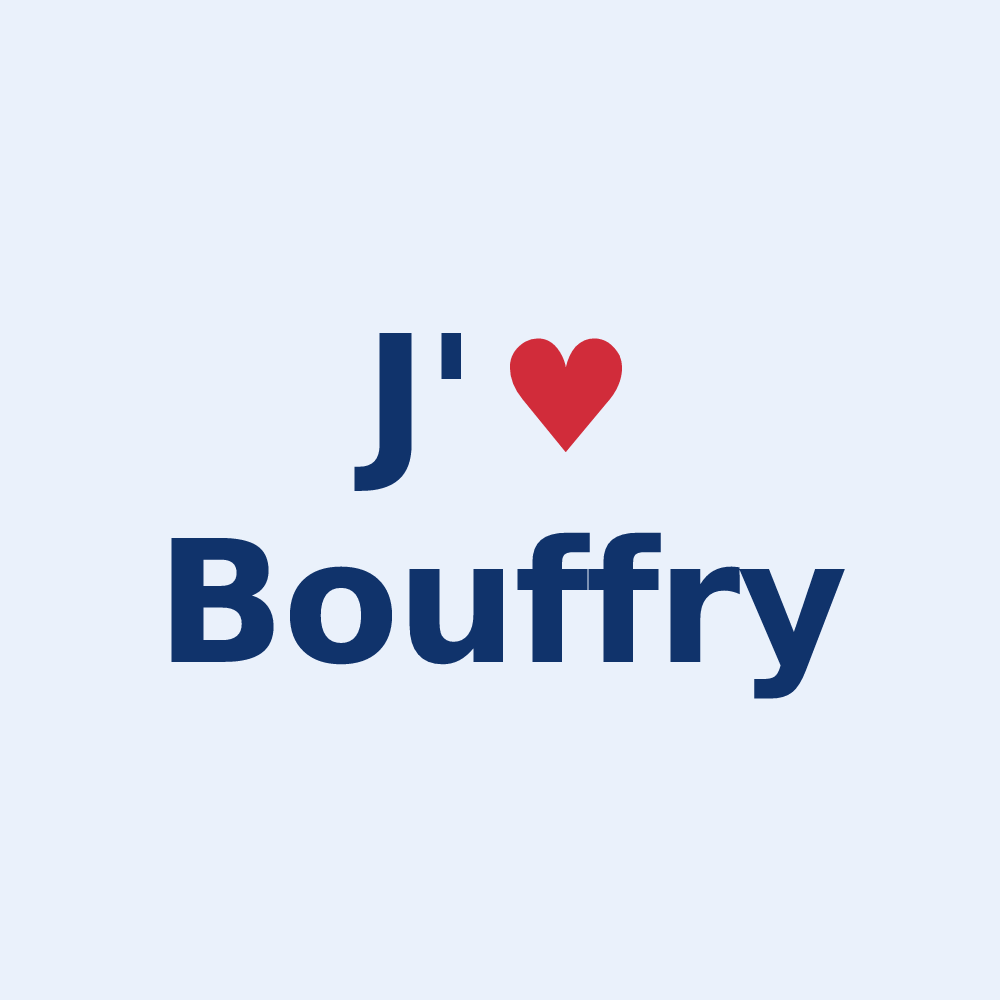 Sticker personnalisé Bouffry — design J'aime Bouffry