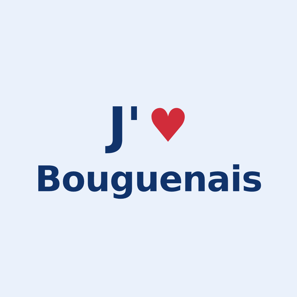 Sticker personnalisé Bouguenais — design J'aime Bouguenais