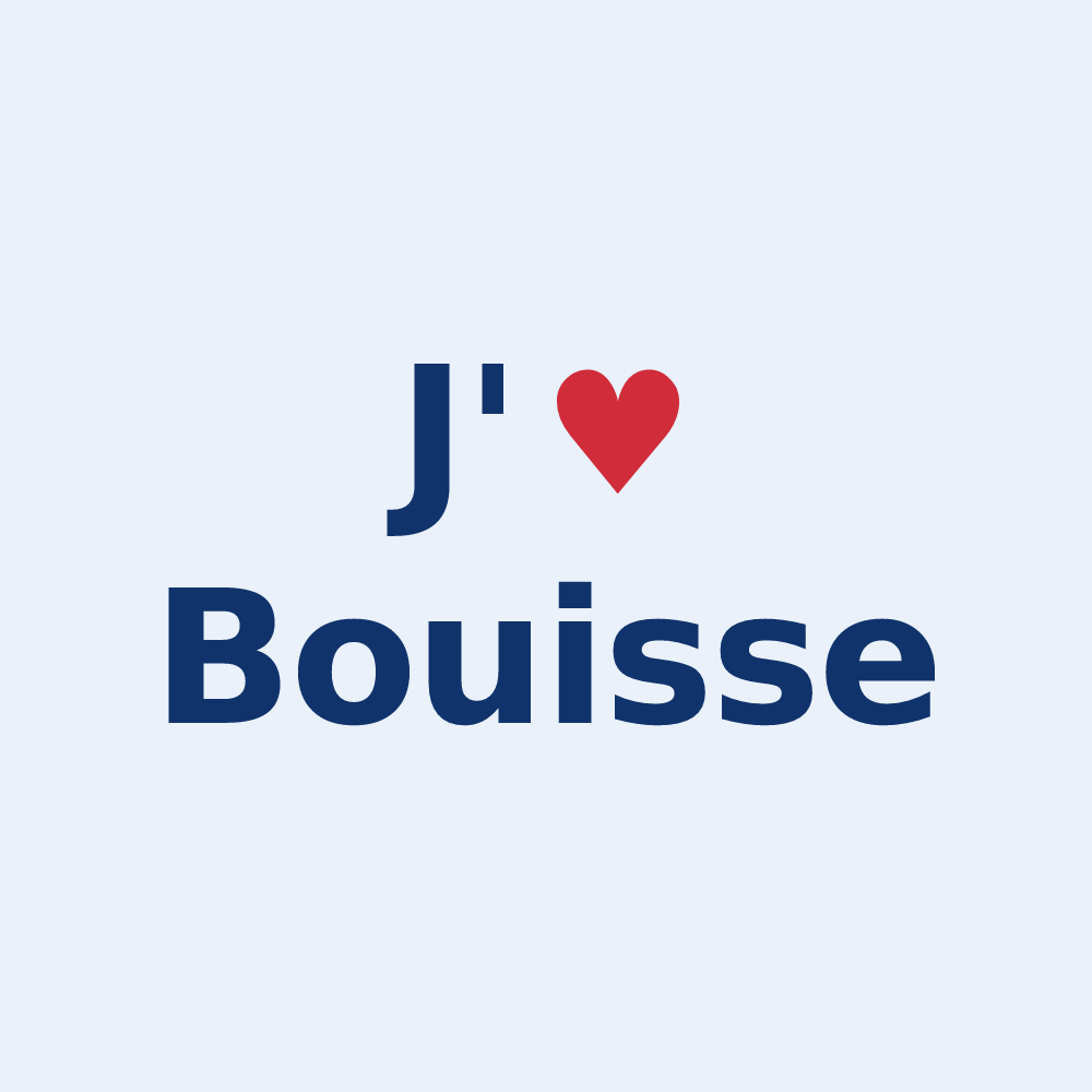 Sticker personnalisé Bouisse — design J'aime Bouisse