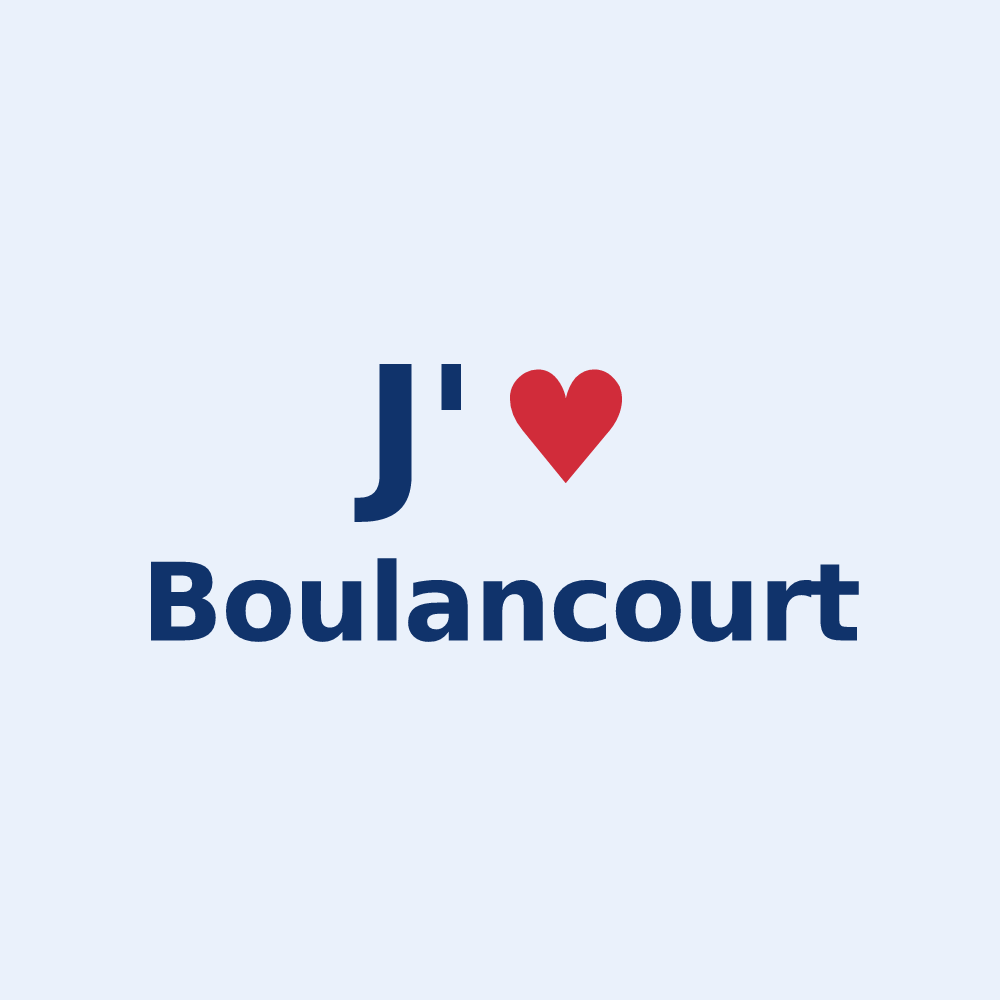 Sticker personnalisé Boulancourt — design « J'aime Boulancourt » imprimé sur le sticker