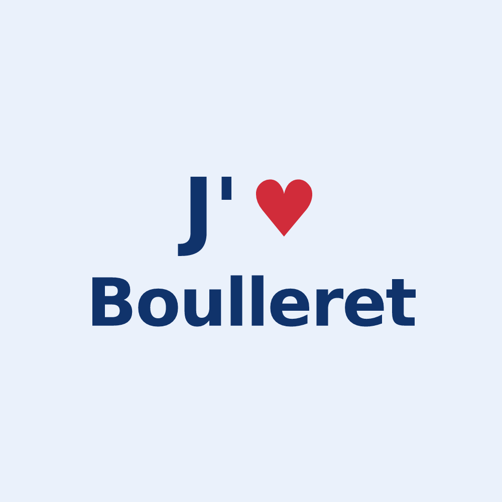 Sticker personnalisé Boulleret — design J'aime Boulleret