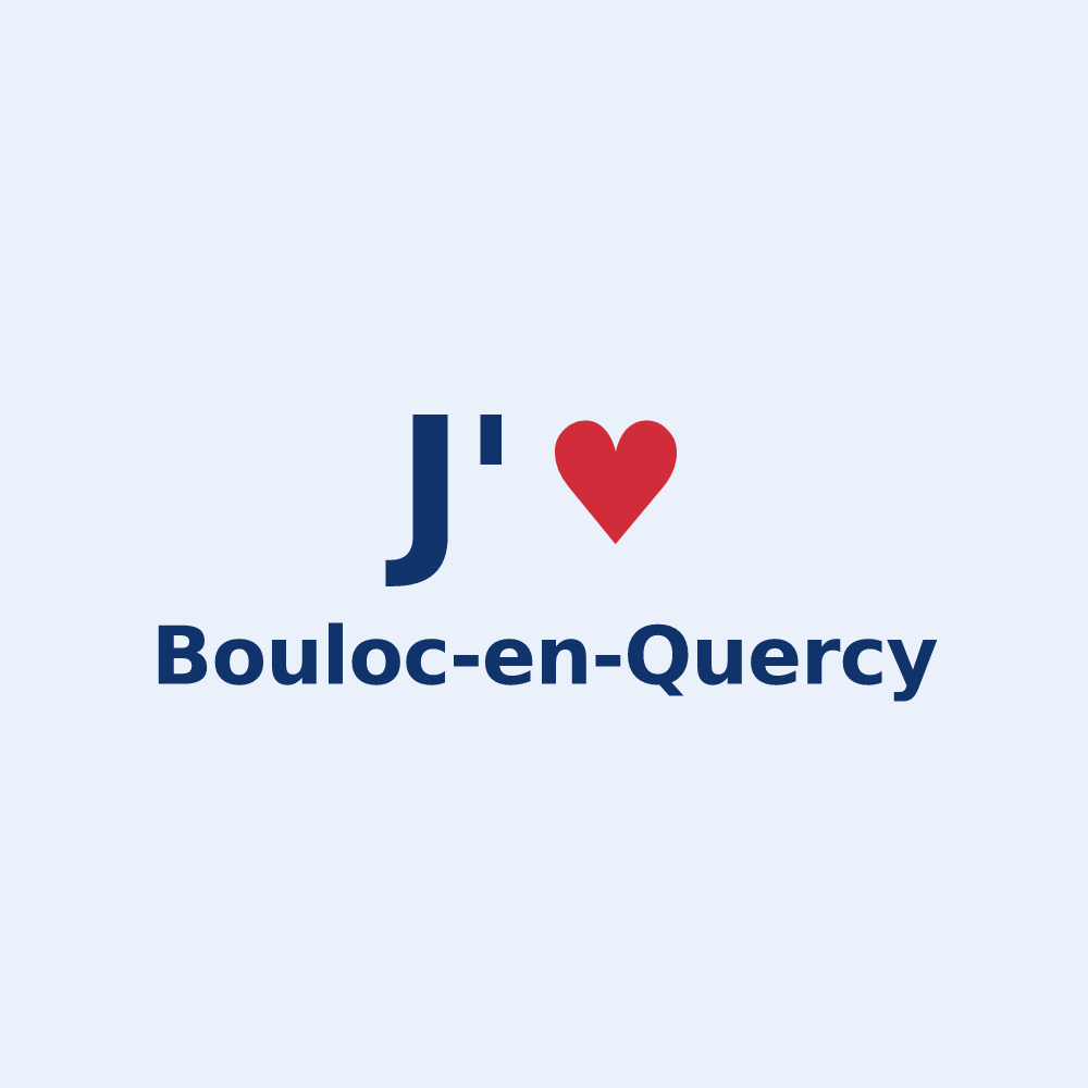 Sticker personnalisé Bouloc-en-Quercy — design J'aime Bouloc-en-Quercy