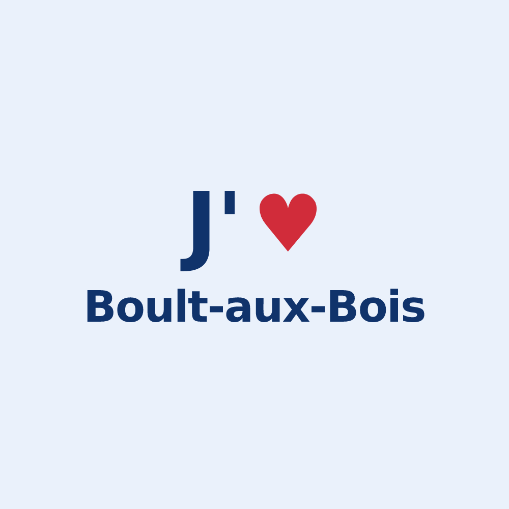 Sticker personnalisé Boult-aux-Bois — design « J'aime Boult-aux-Bois » imprimé sur le sticker