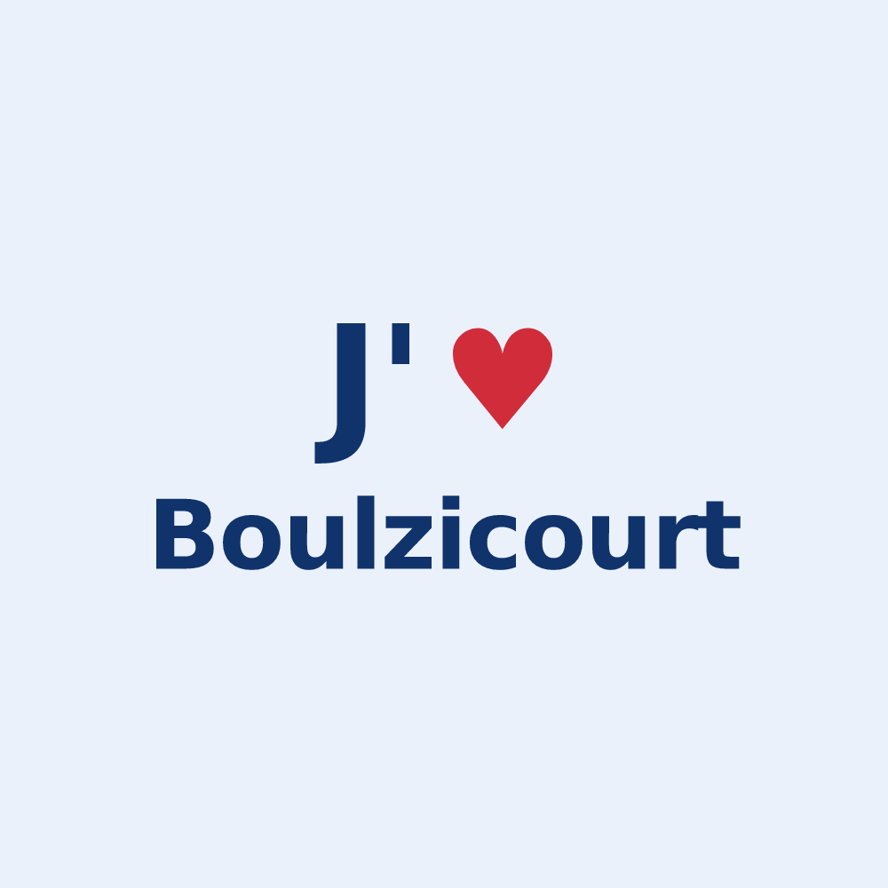 Sticker personnalisé Boulzicourt — design J'aime Boulzicourt