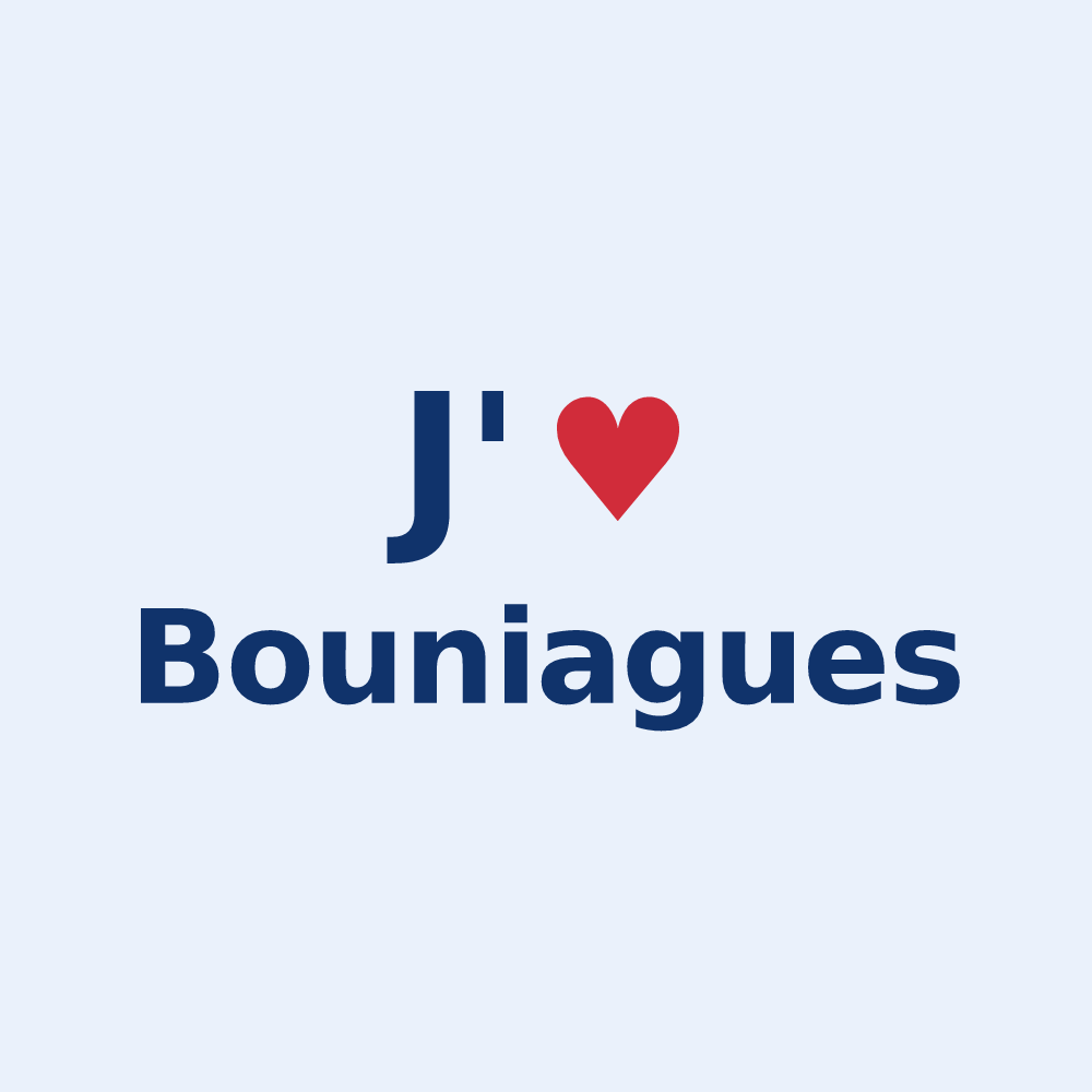 Sticker personnalisé Bouniagues — design J'aime Bouniagues