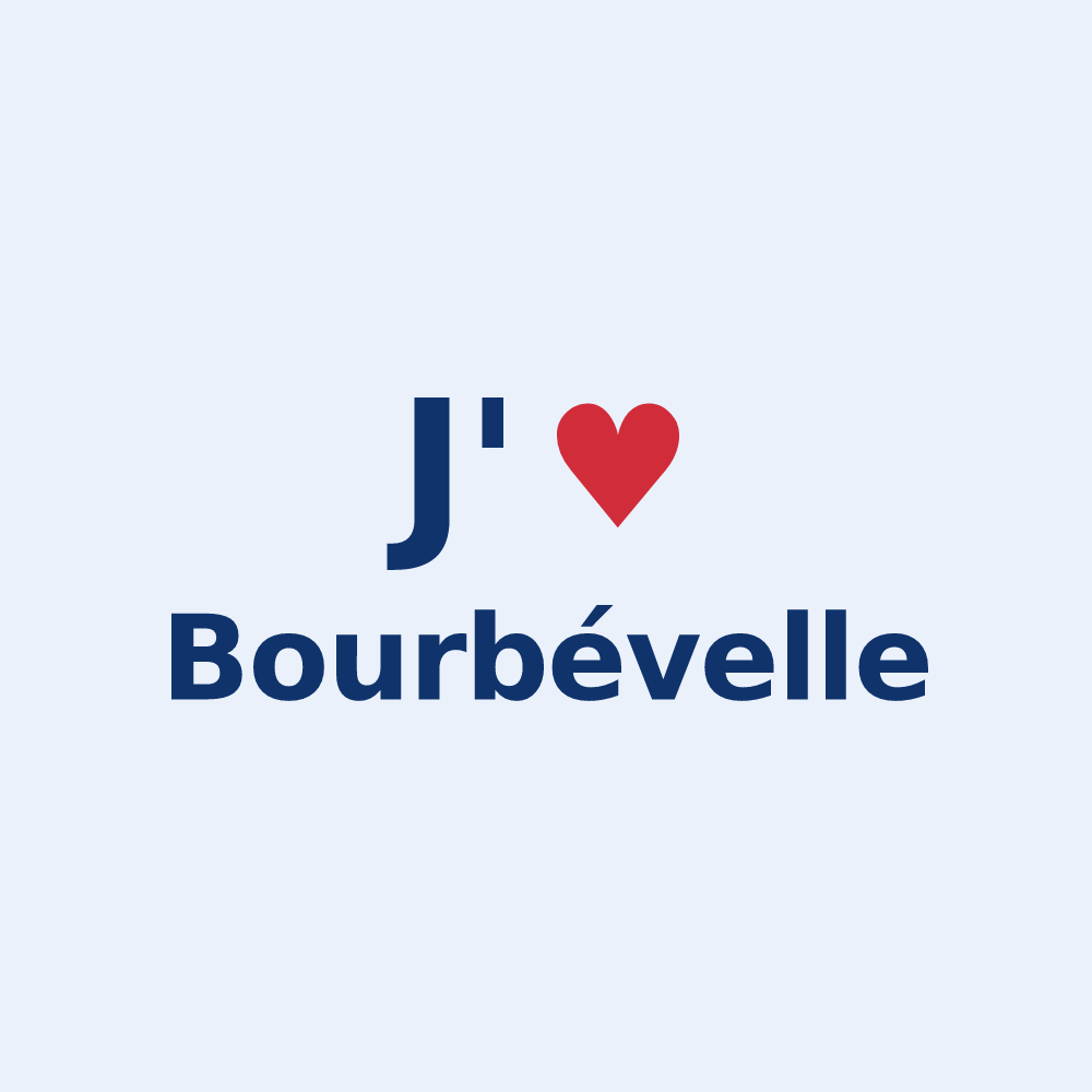 Sticker personnalisé Bourbévelle — design J'aime Bourbévelle