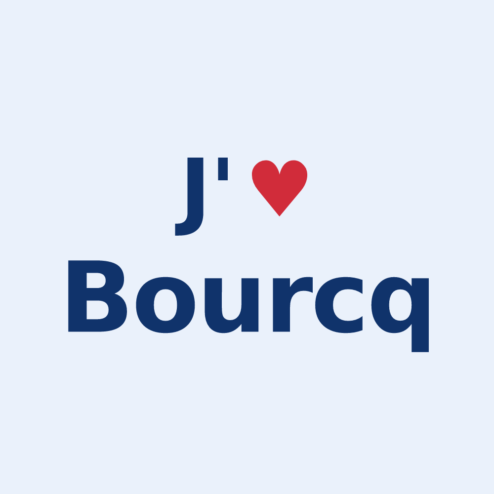 Sticker personnalisé Bourcq — design J'aime Bourcq