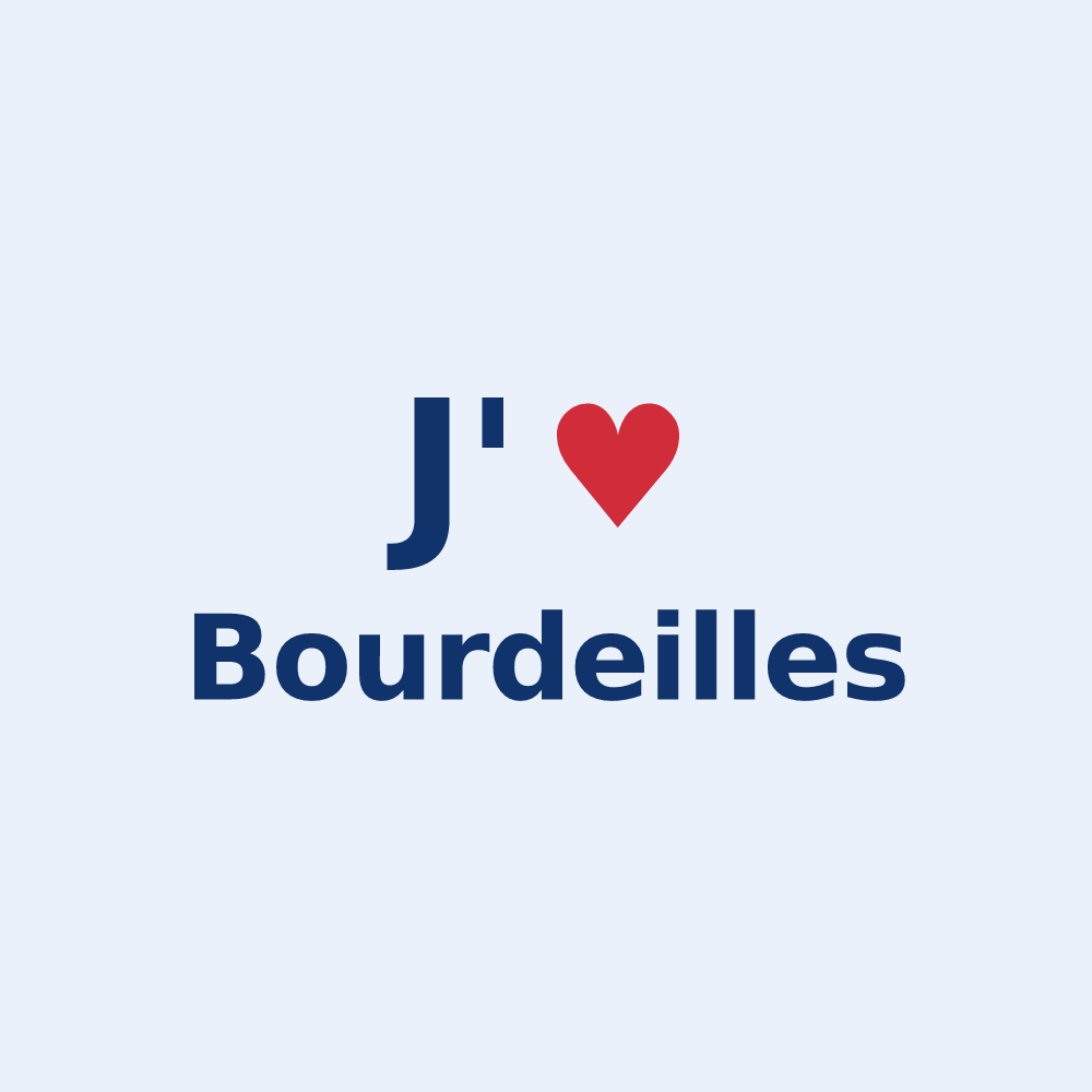Sticker personnalisé Bourdeilles — design J'aime Bourdeilles