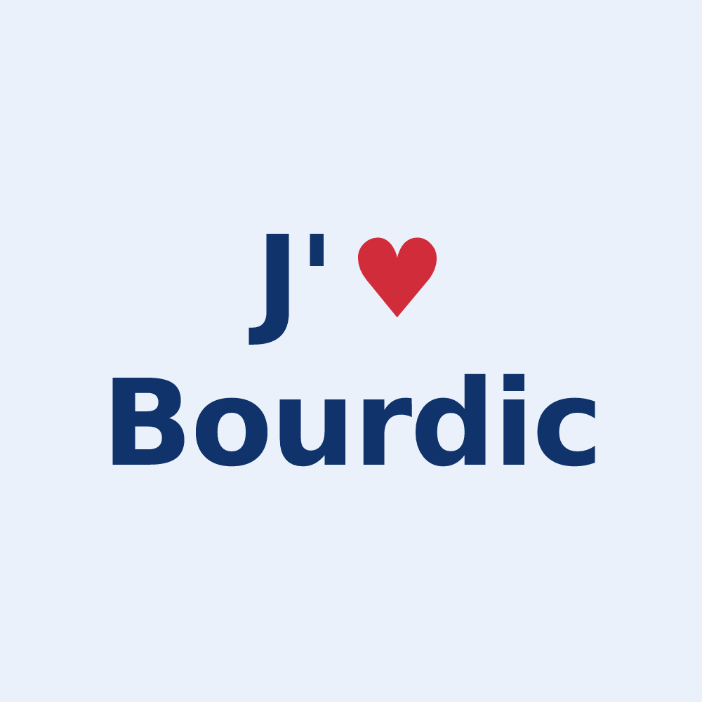 Sticker personnalisé Bourdic — design J'aime Bourdic