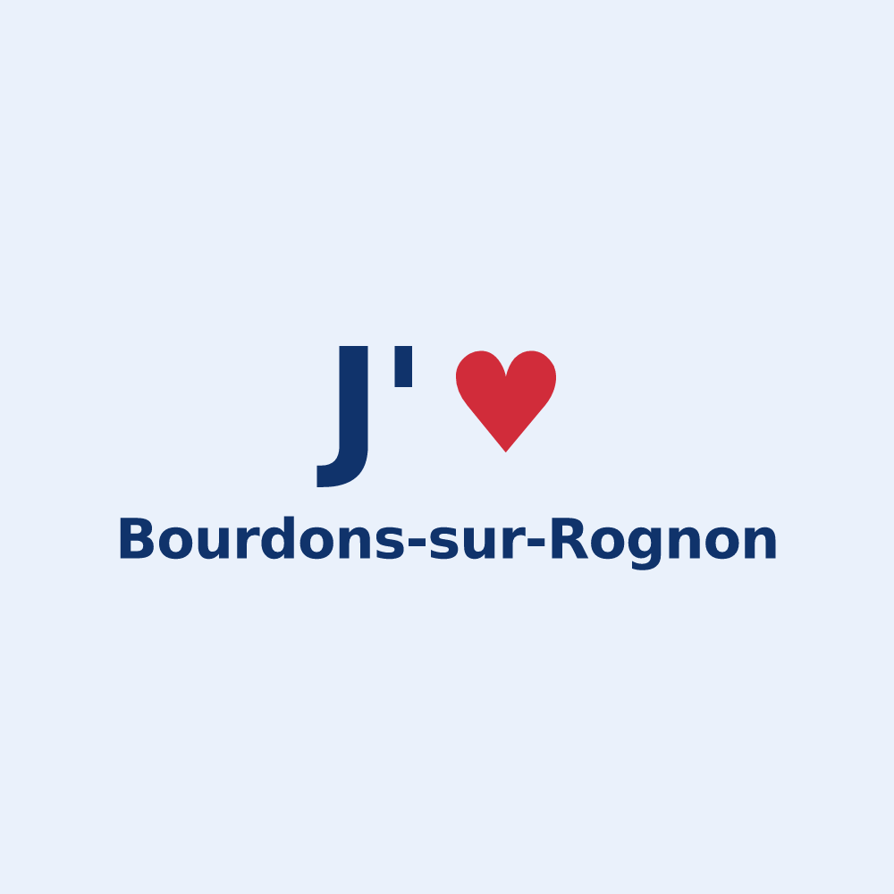 Sticker personnalisé Bourdons-sur-Rognon — design J'aime Bourdons-sur-Rognon