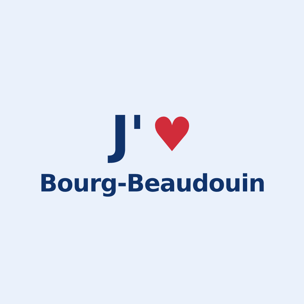 Sticker personnalisé Bourg-Beaudouin — design J'aime Bourg-Beaudouin
