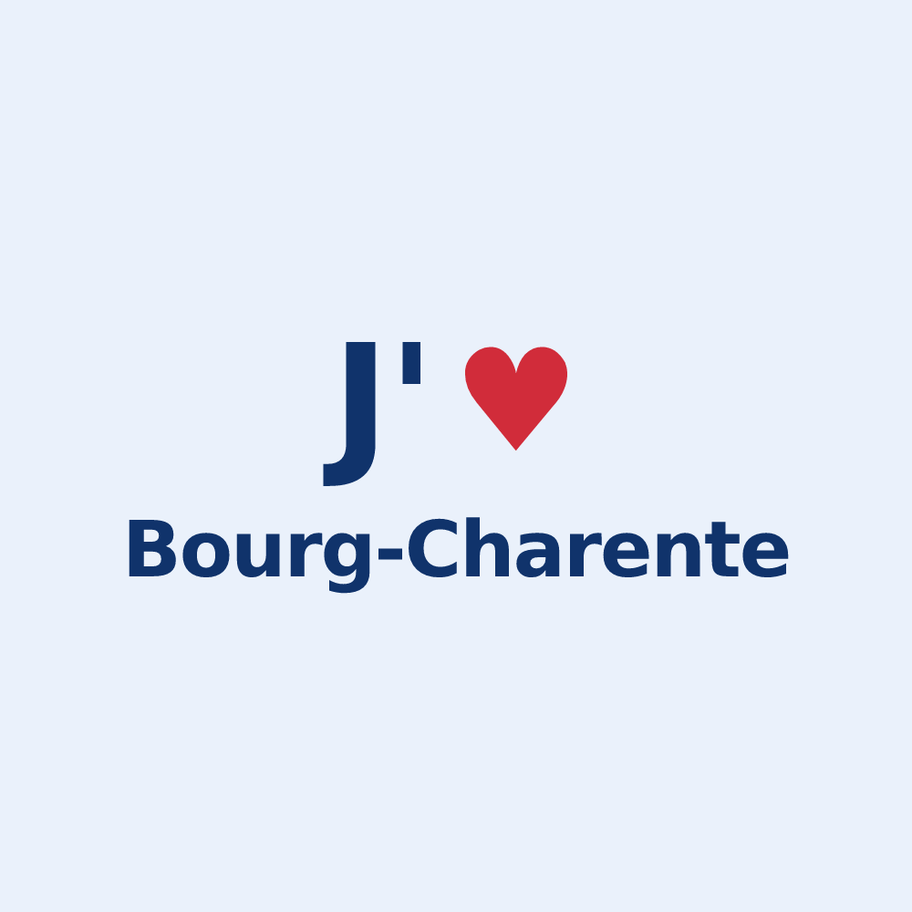 Sticker personnalisé Bourg-Charente — design J'aime Bourg-Charente