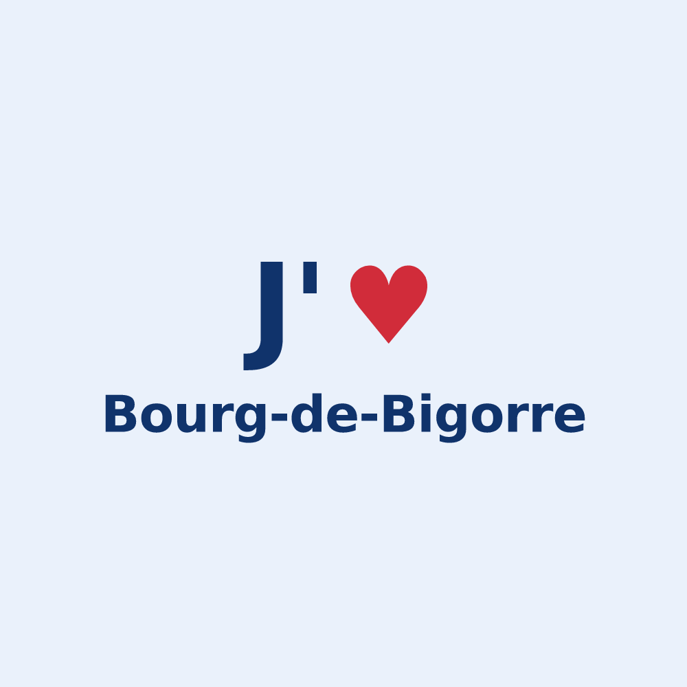 Sticker personnalisé Bourg-de-Bigorre — design J'aime Bourg-de-Bigorre