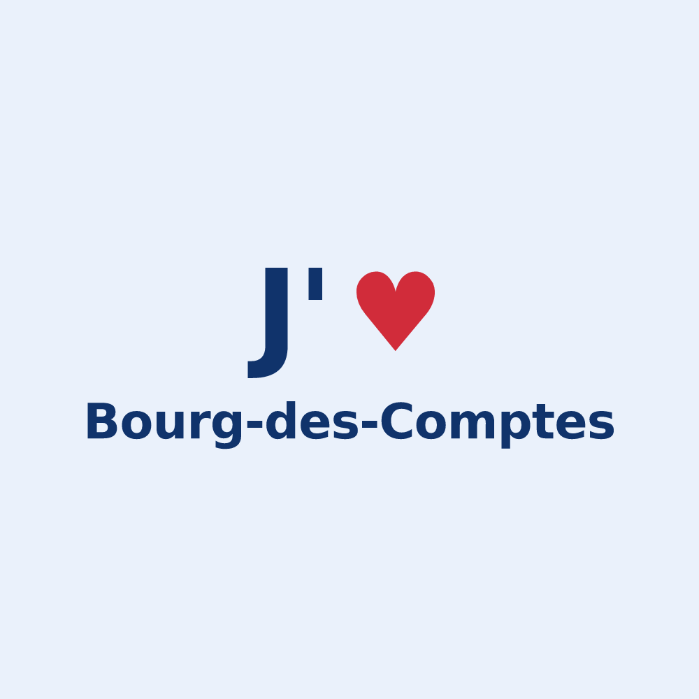 Sticker personnalisé Bourg-des-Comptes — design J'aime Bourg-des-Comptes