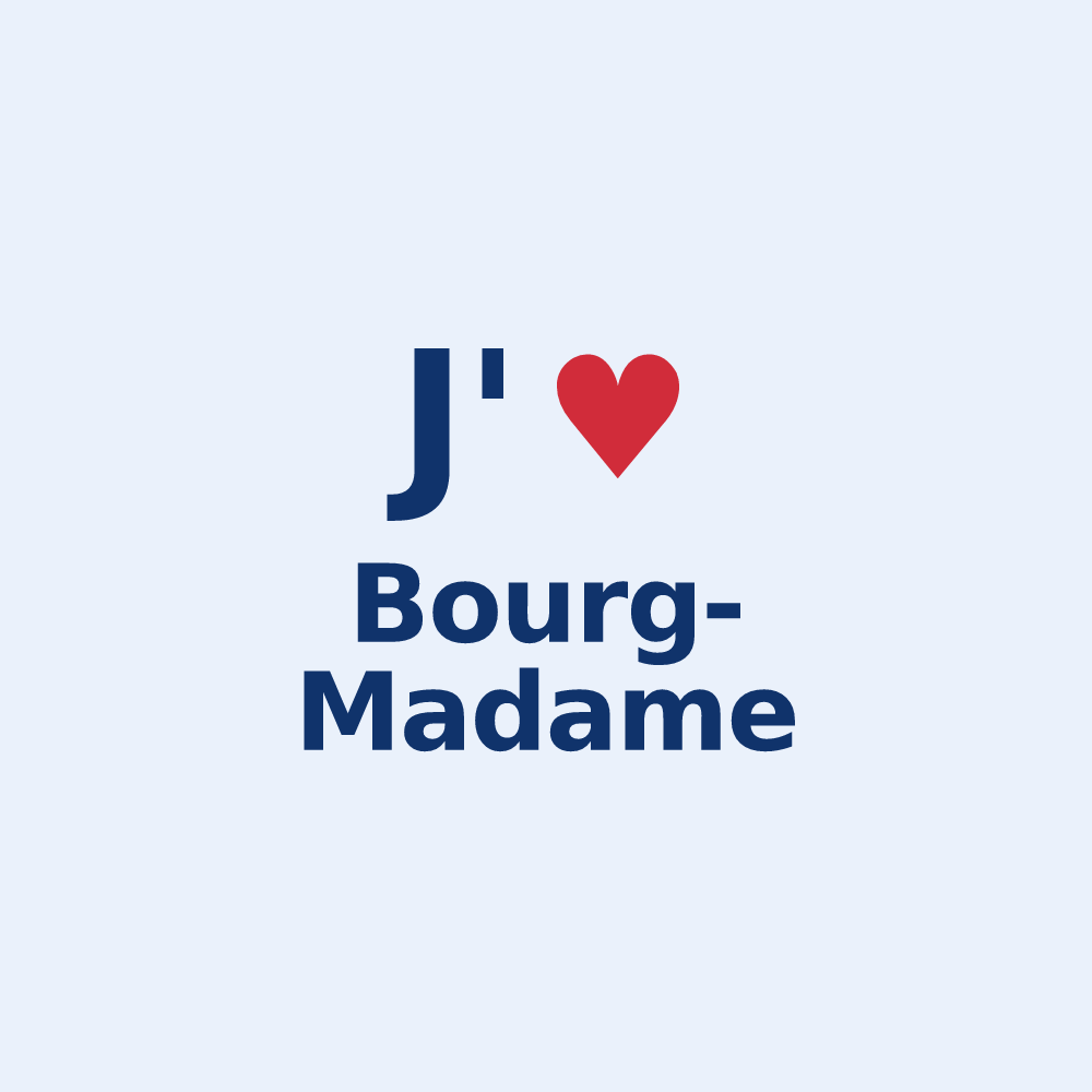 Sticker personnalisé Bourg-Madame — design J'aime Bourg-Madame