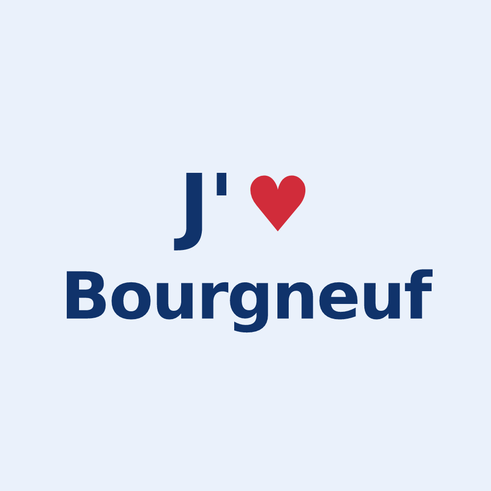 Sticker personnalisé Bourgneuf — design J'aime Bourgneuf