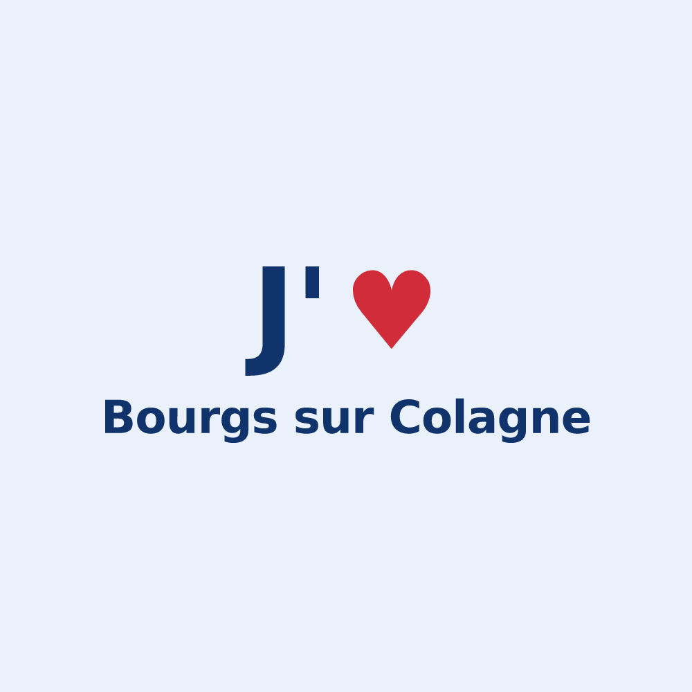 Sticker personnalisé Bourgs sur Colagne — design J'aime Bourgs sur Colagne