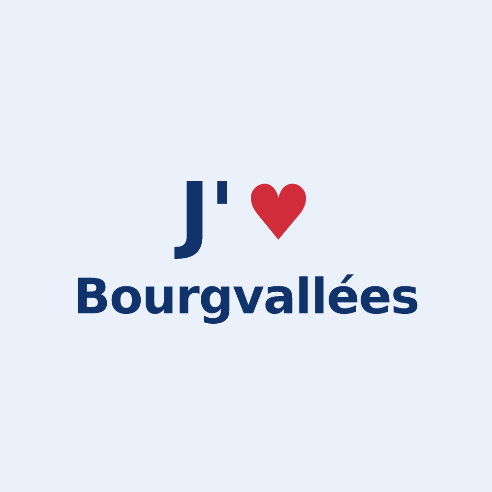 Sticker personnalisé Bourgvallées — design J'aime Bourgvallées