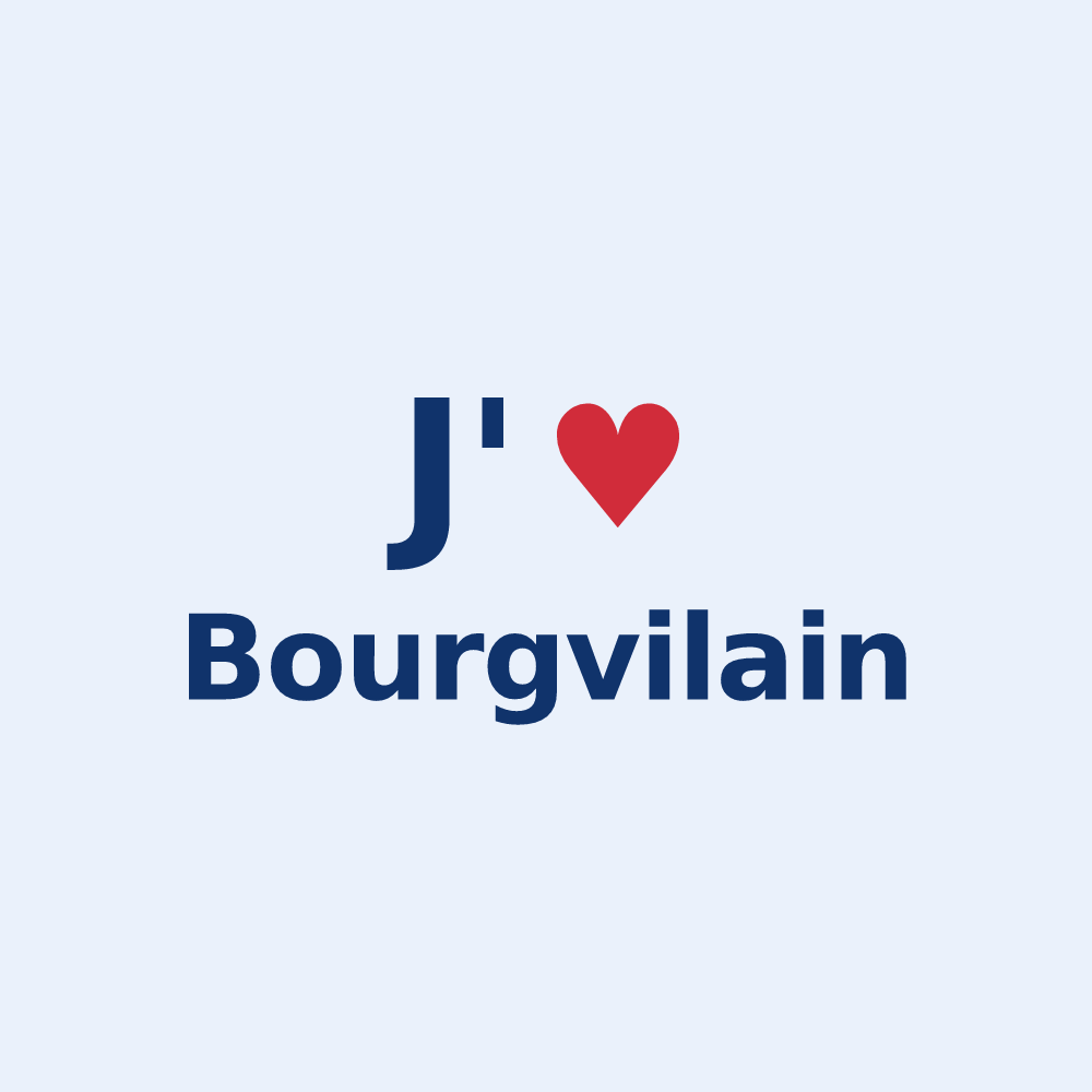Sticker personnalisé Bourgvilain — design J'aime Bourgvilain