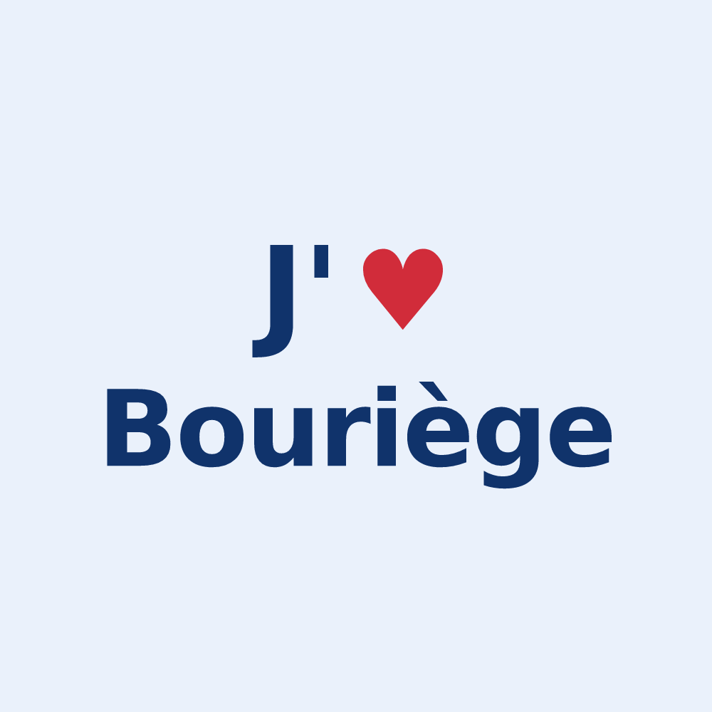 Sticker personnalisé Bouriège — design J'aime Bouriège