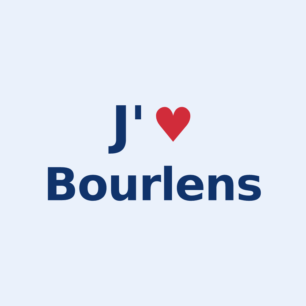 Sticker personnalisé Bourlens — design J'aime Bourlens