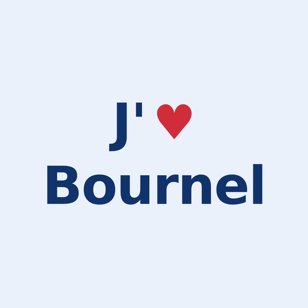 Sticker personnalisé Bournel — design « J'aime Bournel » imprimé sur le sticker