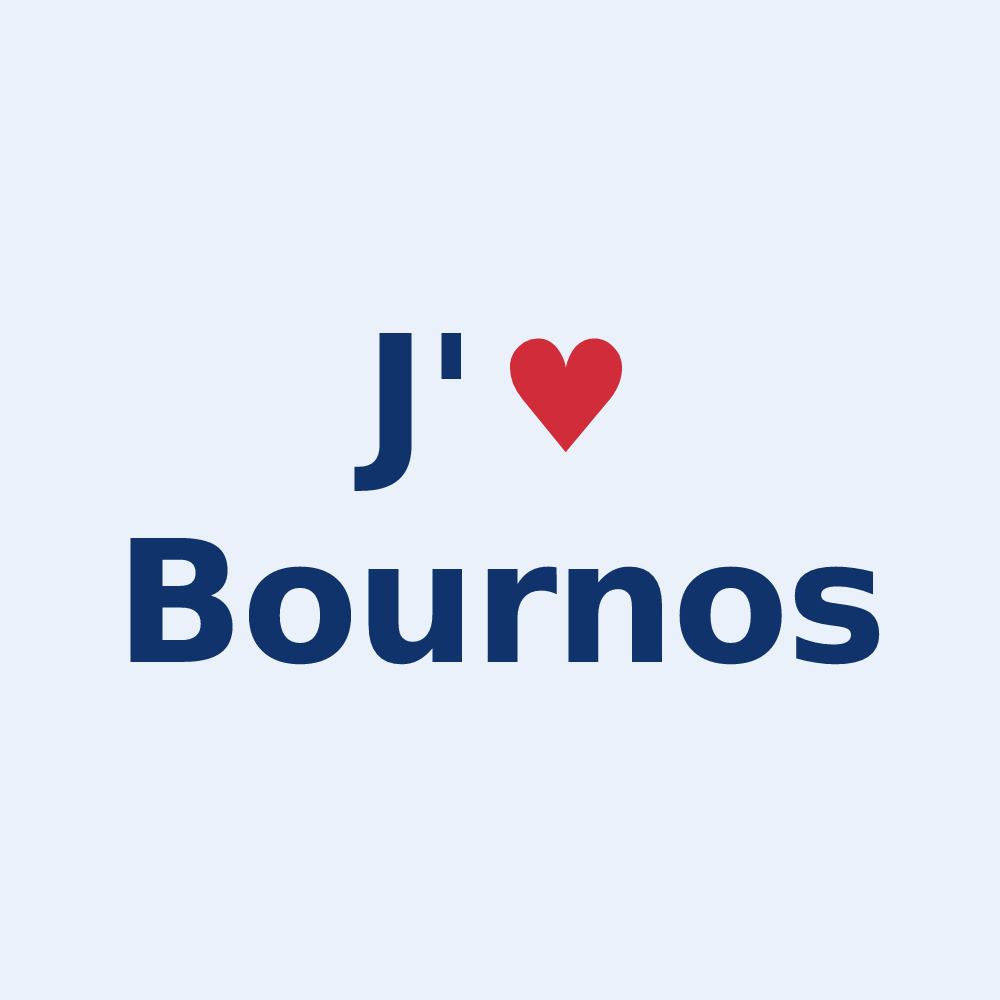 Sticker personnalisé Bournos — design J'aime Bournos