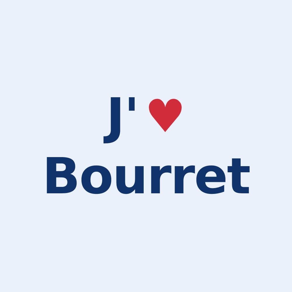 Sticker personnalisé Bourret — design J'aime Bourret