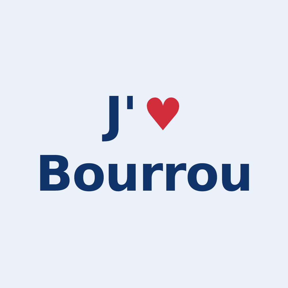 Sticker personnalisé Bourrou — design J'aime Bourrou