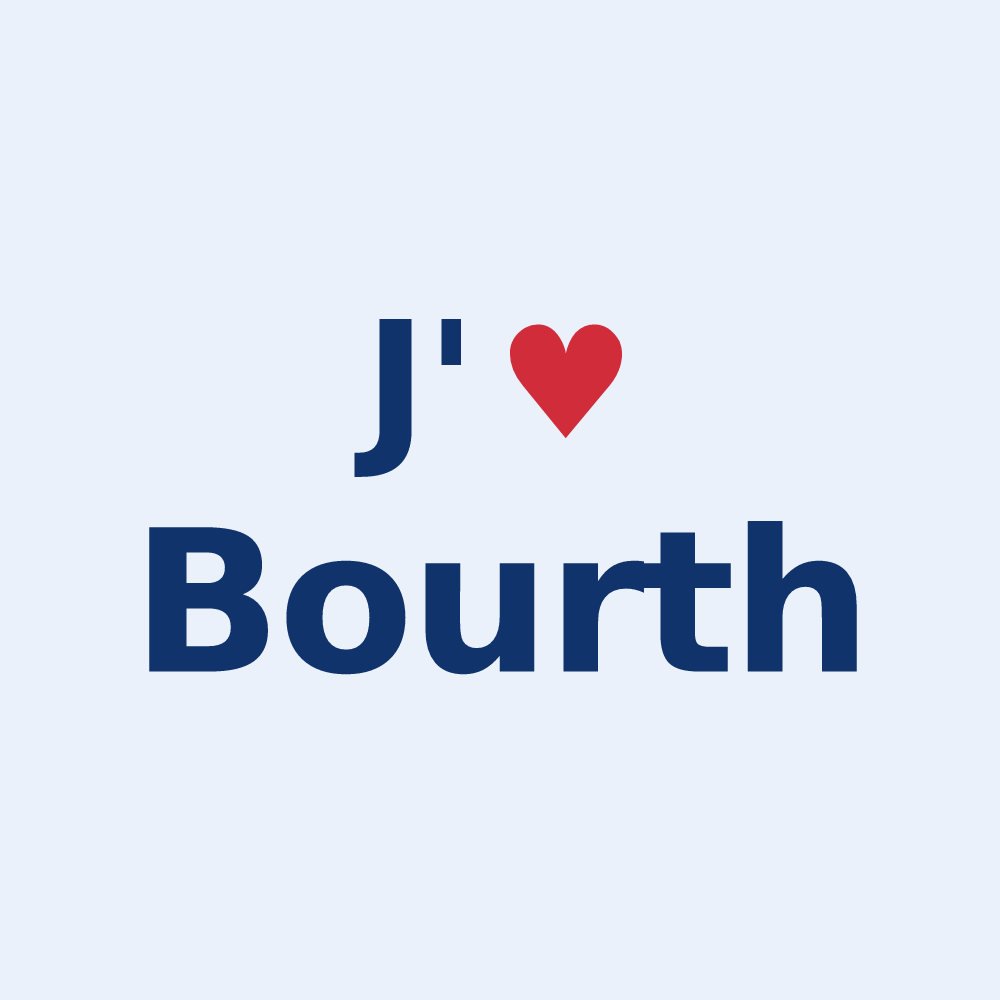 Sticker personnalisé Bourth — design J'aime Bourth