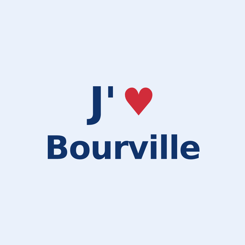 Sticker personnalisé Bourville — design J'aime Bourville