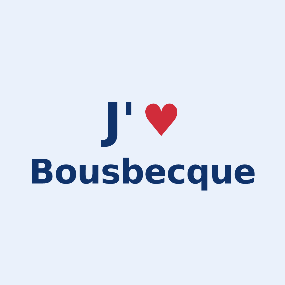 Sticker personnalisé Bousbecque — design J'aime Bousbecque