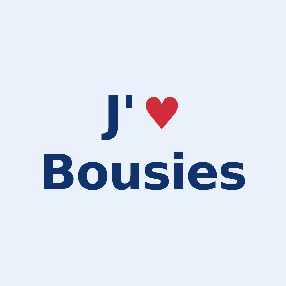 Sticker personnalisé Bousies — design J'aime Bousies