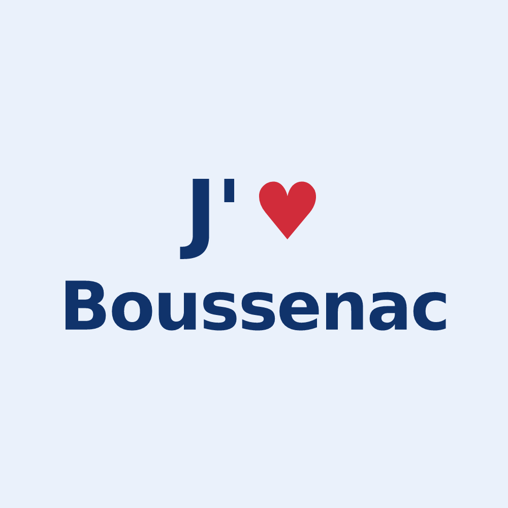 Sticker personnalisé Boussenac — design J'aime Boussenac