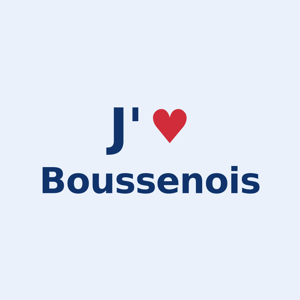 Sticker personnalisé Boussenois — design J'aime Boussenois