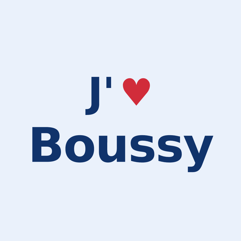 Sticker personnalisé Boussy — design J'aime Boussy